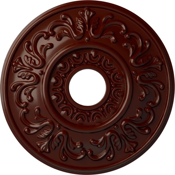 Ekena Millwork Valletta Ceiling Medallion (Fits Canopies up to 3 1/2"), 18"OD x 3 1/2"ID x 1"P, Brushed Mahogany CM18VLBMF - main